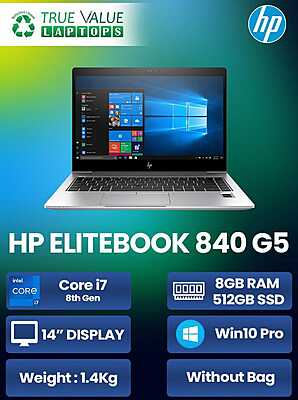 (Refurbished) HP ELITEBOOK 840 G5 (Core i5 8thGen/ 8GB RAM/ 256GB SSD/ WEBCAM/ 14" NON TOUCH/ WIN-10 PRO) 1 Year Warranty