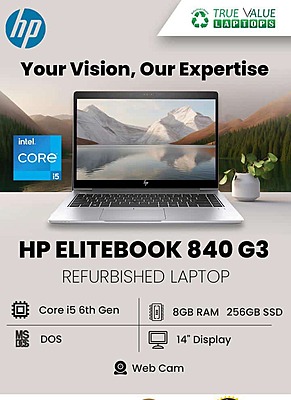 (Refurbished) HP 840 G3 Intel Core i5-6300U 2.4Ghz 14 inches FHD EliteBook (8GB DDR4, 256GB SSD, Bluetooth